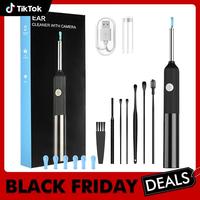 Ear Wax Removal Kit with Camera and Light, 360° Wide Angle Ear Cleaning Tool with 6 Ear Spoon And 8 Ear Picks Set for iPhone...