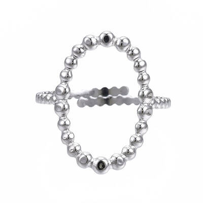 Non-Tarnish 304 Stainless Steel Rectangle Open Cuff Ring