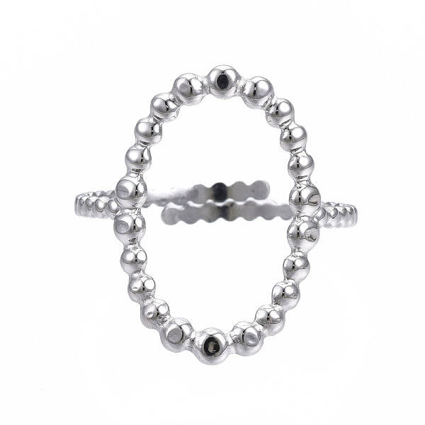 Non-Tarnish 304 Stainless Steel Rectangle Open Cuff Ring
