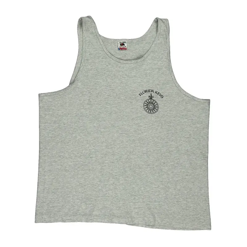 Single Stitch Florida Keys Made In Usa Fruit Of The Loom Graphic Vest - XL Grey Cotton Blend