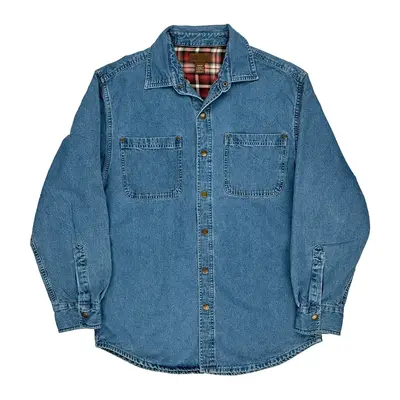 Faded Glory Denim Shirt - Small Blue Cotton