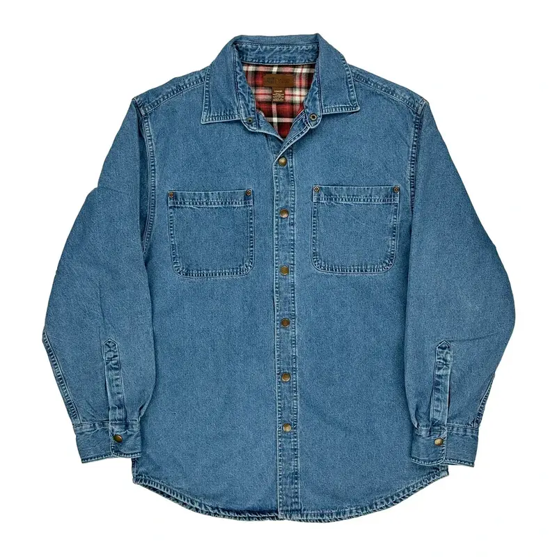Faded Glory Denim Shirt - Small Blue Cotton