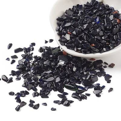 Synthetic Blue Goldstone  Beads