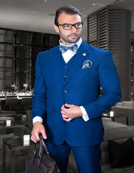 Statement Big & Tall Mens 100% Wool 3 Piece Fashion Suit