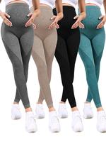Women's Solid Over The Belly Maternity Leggings, Casual Comfy Breathable Skinny Pants for Pregnancy Daily Wear, Maternity Bot...