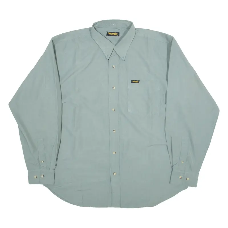 WRANGLER Mens Shirt Green Long Sleeve XL