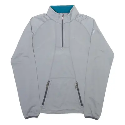 CALVIN KLEIN Golf Womens Sweatshirt Grey 1/4 Zip UK 10