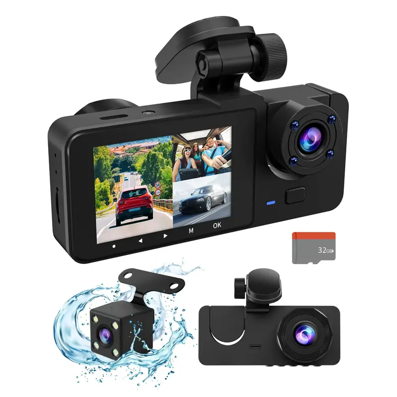 Dash Cam For Cars Front & Inside, Dash Cam, 1 Count 4K Full HD Car DVR with Dual Lens, Camara De Seguridad Para Carro, Camera...