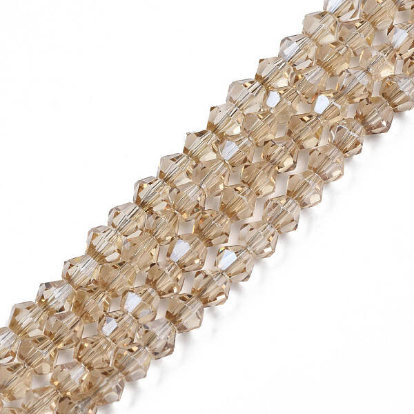 Electroplate Transparent Glass Beads Strands