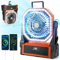 Camping Fan Portable 20000mAh Rechargeable with 4 Adjustable Speeds & 36 LED Lights for Travel Office Fishing Picnic Strong W...