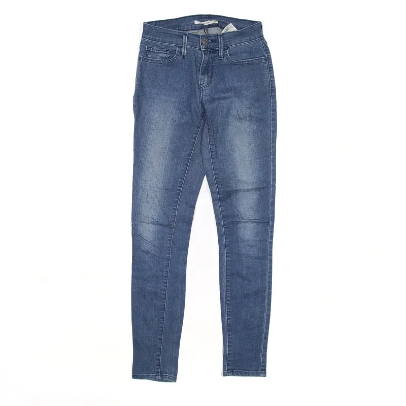 LEVI'S 710 Jeans Blue Denim Slim Skinny Stone Wash Womens W24 L30