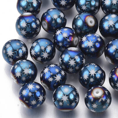 Christmas Electroplate Glass Beads