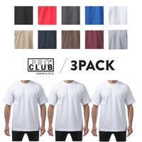3 Pack PROCLUB Men's Heavyweight Short Sleeve T Shirts PRO CLUB Crewneck T Shirt Casual Cotton Tee Plain Shirts Classic Colla...