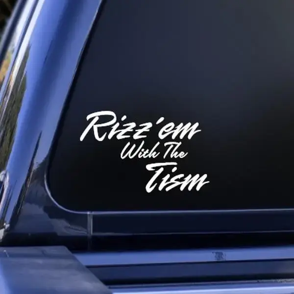 Rizz'em With The Tism Vinyl Decal Sticker Premium All-Weather Durability Truck Window Decal Many Color Car Easy Install Instr...