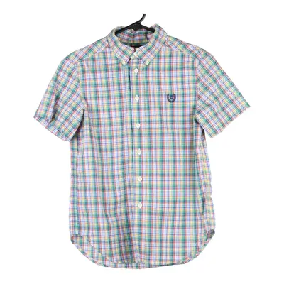 Age 10-12 Chaps Ralph Lauren Checked Short Sleeve Shirt - Medium Green Cotton