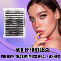 Ailaishi DIY Eyelash tufted eyelash extension 280 pieces 9-16mm 20D+30D+40D+50D Fine D-Curly natural eyelashes - Waterproof f...