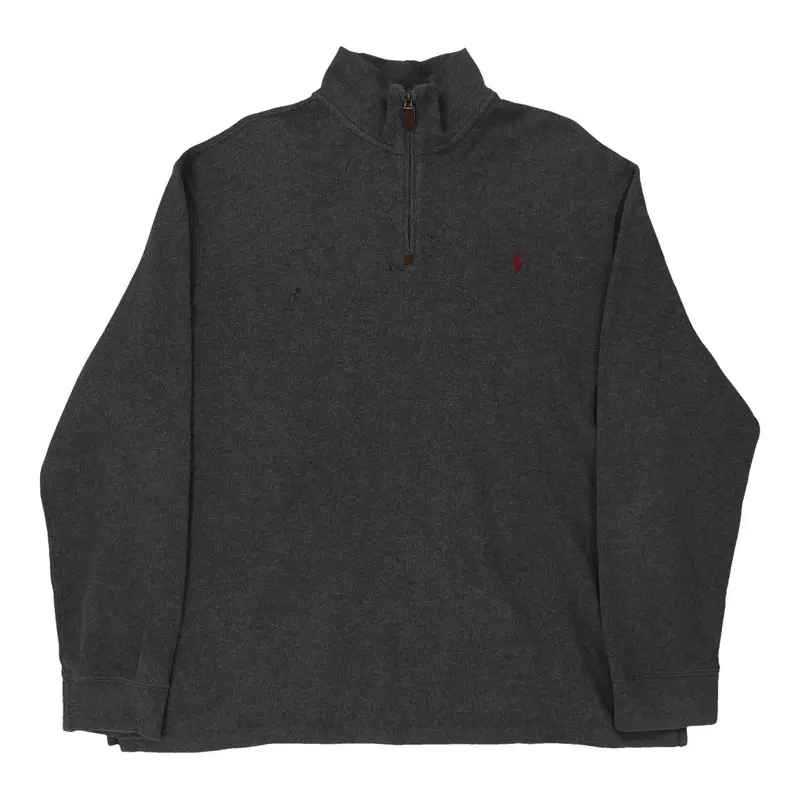 Ralph Lauren 1/4 Zip - XL Grey Cotton