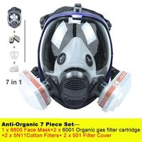 Gas Mask, 7 in 1 Reusable Full Face Respirator Gas Mask with Activated Carbon Filter & Organic Gas Filter Cartridge, Safety &...