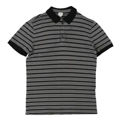 Collezioni Armani Striped Polo Shirt - 2XL Grey Cotton Blend