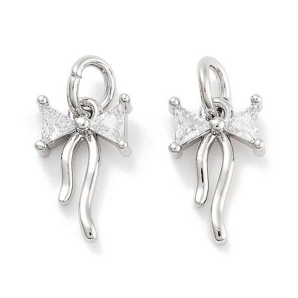 Brass Micro Pave Cubic Zirconia Pendants