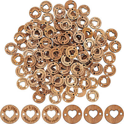 Undyed Wood Connectors Charms