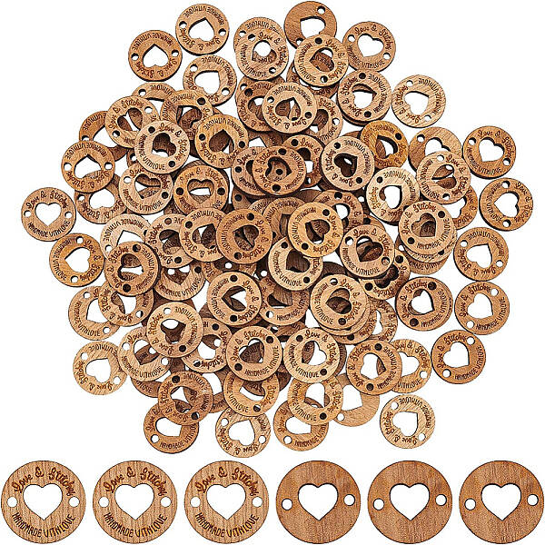 Undyed Wood Connectors Charms