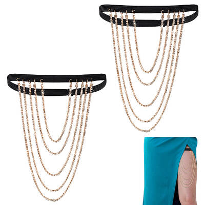 Tassel Alloy Crystal Rhinestone Thigh Chain for Women