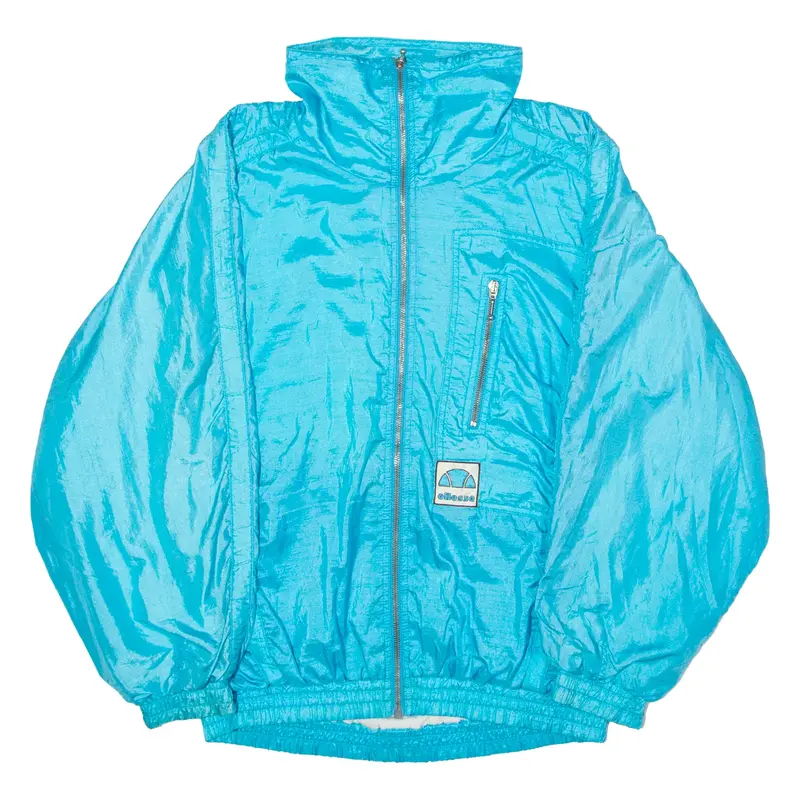 ELLESSE Mens Shell Jacket Blue Nylon 80s M