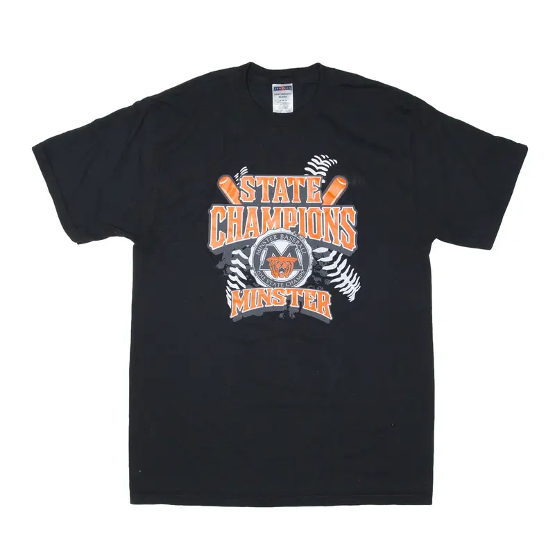 JERZEES State Champions Minister Baseball 2012 USA T-Shirt Black Short Sleeve Mens M