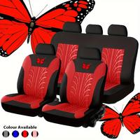 Butterfly 5-Seat Car Seat Covers - Polyester Full Set for Sedans & SUVs, Interior Accessories Car Seat Covers Full Set Seat C...
