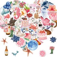 Cute Colorful Sticker, 50pcs/set Waterproof Self Adhesive Decor Paper, Decor Sticker for Gift Greeting Card Water Bottle Lapt...