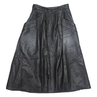 Womens A-Line Skirt Black Midi S