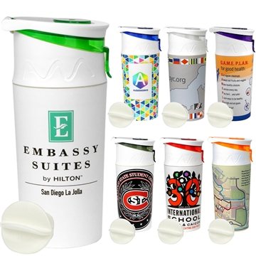 100 Customized Full Color Trendy Shaker Bottle - BPA Free