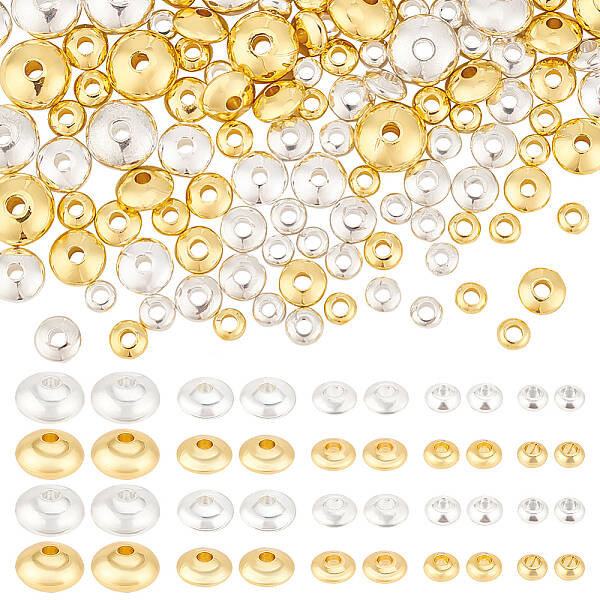 160Pcs 10 Style Brass Beads