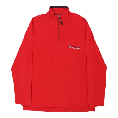 Tommy Hilfiger 1/4 Zip - Large Red Cotton Blend
