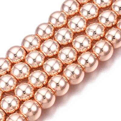 Electroplate Non-magnetic Synthetic Hematite Bead Strands