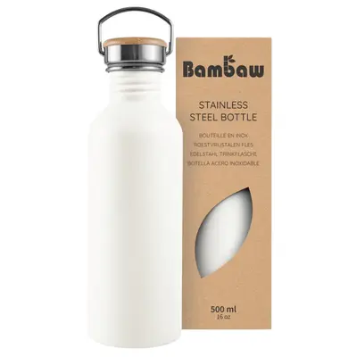 Bambaw Stainless Steel Water Bottle 500 ml Polar White