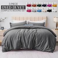[SUMMER GIFT] Imperial Homeware Luxurious 3 Piece Dyed Duvet Set, Soft brushed Microfiber Bedding Set includes 1 Duvet Cover ...