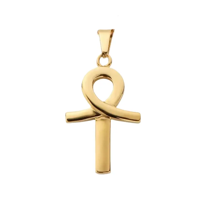 Sterling Silver with Yellow Gold Plated Ankh Pendant Charms