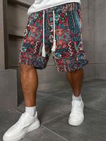 Men's Regular Fit Floral Print Drawstring Waist Shorts, Casual Comfy Shorts for Summer, Fashion Men's Baggy Bottoms for Daily...