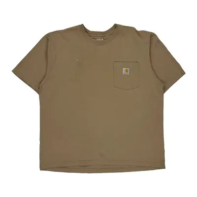 Carhartt T-Shirt - Large Beige Cotton
