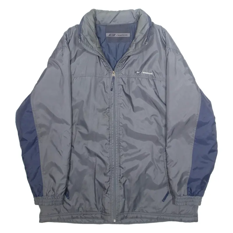 REEBOK Mens Jacket Grey Nylon L