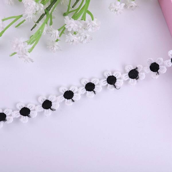 15 Yards Milk Fiber Flower Lace Ribbon