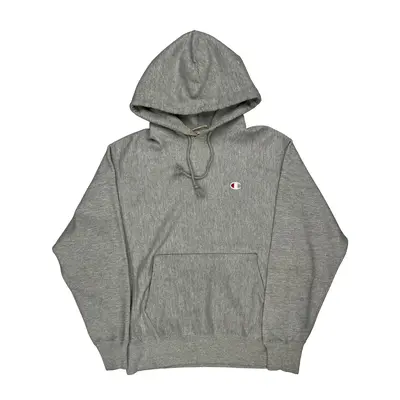 Reverse Weave Champion Hoodie - Medium Grey Cotton Blend