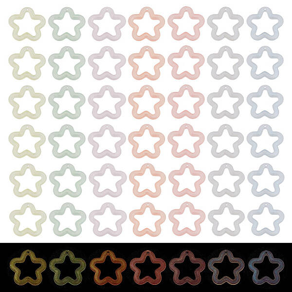 112Pcs 7 Colors Transparent Luminous Acrylic Pendants