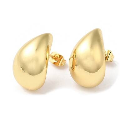 Rack Plating Brass Teardrop Stud Earrings