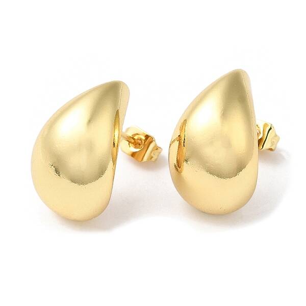 Rack Plating Brass Teardrop Stud Earrings