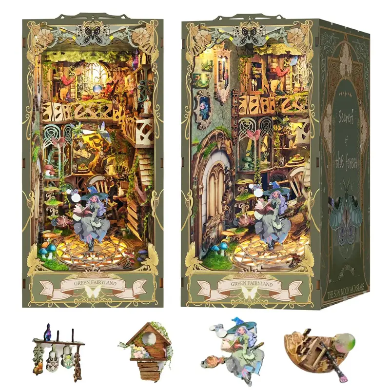 3D Wooden DIY Miniature House Kit, Creative Wooden Playhouse DIY House Kit for Desktop Ornament, Creative Birthday and Holida...