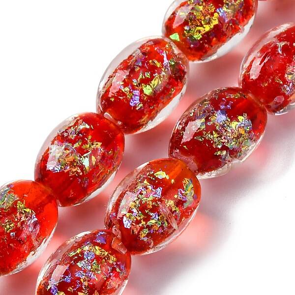 Handmade Dichroic Foil Glass Beads Strands