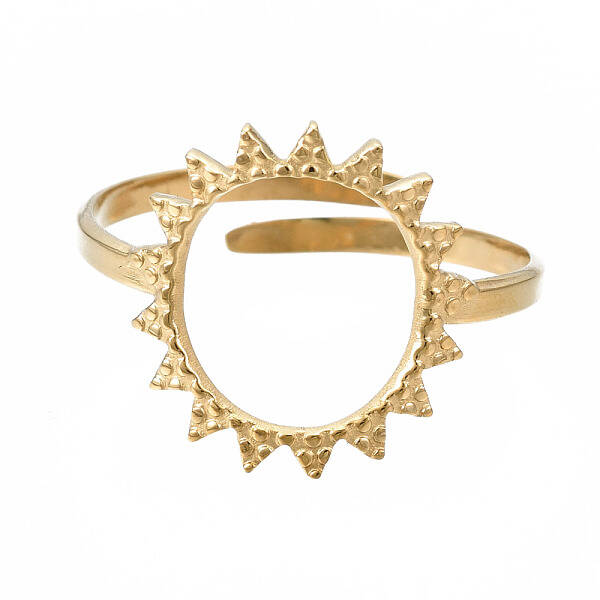 304 Stainless Steel Sun Open Cuff Ring